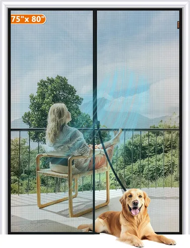 Miniatura 11 de MAGZO Mosquitera Magnética para Puerta Se Ajusta a Puerta de Tamaño 25 x 63 Pulgadas, Tamaño de Mosquitera 27" x 64" Imanes Fuertes de Malla, Red