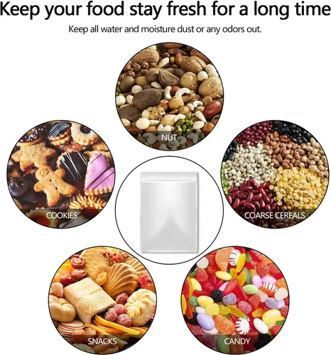 Miniatura 5 de Paquete de 100 bolsas de Mylar para almacenamiento de alimentos de 3.3 x 5.5 pulgadas, bolsas resellables a prueba de olores con ventana