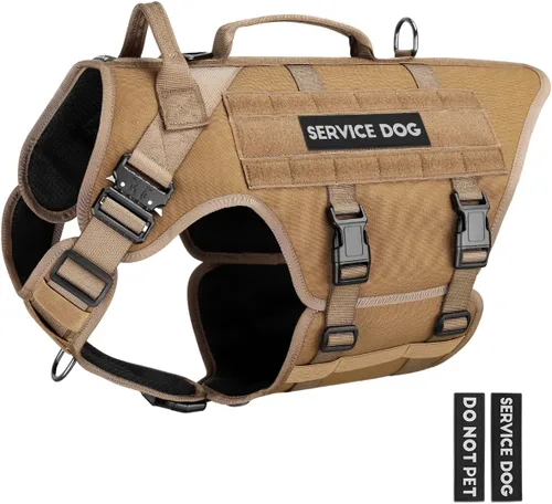 Miniatura 13 de Arnés táctico para perros - PETNANNY Chaleco para perro de servicio para perros grandes Cobertura corporal completa en arnés para perros de Rosa