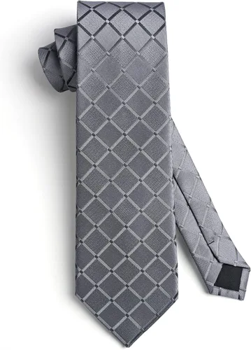 Miniatura 72 de HISDERN Conjunto de corbata a cuadros a cuadros pañuelo tejido clásico formal para hombre corbata y bolsillo cuadrado