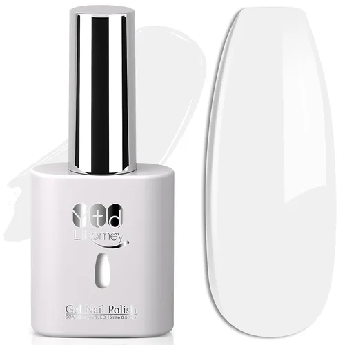 Miniatura 28 de YTD Likomey Esmalte de uñas de gel blanco, 0.5 onzas líquidas, manicura y pedicura para manicura y pedicura de verano, esmalte de color UV, 0.5
