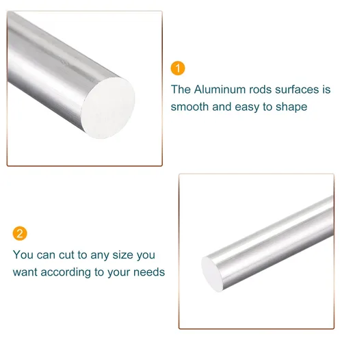 Miniatura 3 de MECCANIXITY Varilla redonda sólida de aluminio de 0.472 in de diámetro, 11.811 in de longitud, para manualidades, paquete de 1 unidad