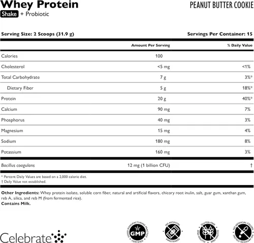 Miniatura 3 de Celebrate Vitamins Rebuild Proteína en polvo con probióticos y prebióticos, 0.71 onzas de proteína aislada de suero de leche, alta fibra