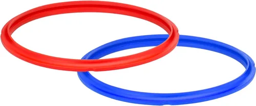 Miniatura 3 de Anillos de sellado instantáneo de potes, pack doble, color blanco transparente, para modelos 5 c/l o 6 c/l., 2 anillos selladores azul/rojo