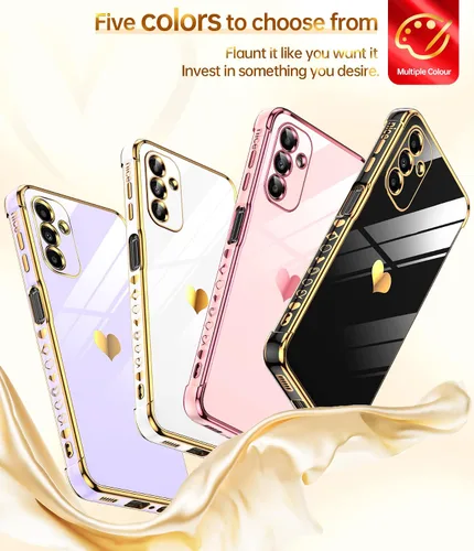 Miniatura 7 de LeYi Funda para Samsung A13 5G: con protector de pantalla de vidrio templado Corazón de Amor [2 piezas] + protección completa de lente de cámara