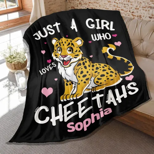 Miniatura 9 de Manta personalizada con texto en inglés «Just Girl Loves Cats», añade tu propio nombre, mantas de franela personalizadas para niños, perros y gatos