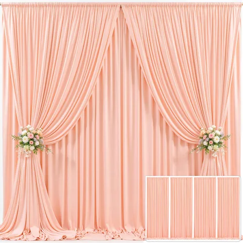 Miniatura 58 de Cortina de fondo beige de 10x10 para bodas y fiestas, cortina de fondo beige sin arrugas para fotos, cortinas de fondo para decoración de baby Gris