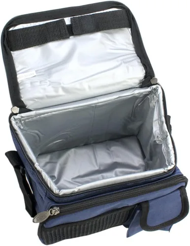 Miniatura 3 de Transworld Bolsa térmica duradera de lujo con correa para el hombro, (9 x 7 x 8 pulgadas, azul marino)