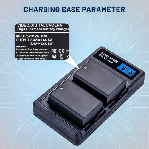Miniatura 5 de Paquete de 2 baterías EN-EL25/EN-EL25A con cargador de batería dual USB-C LCD compatible con cámaras Nikon Z30 Z50 ZFC, cargador MH-32