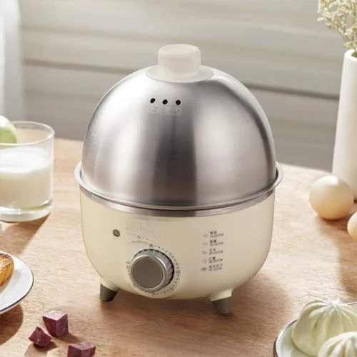 Miniatura 5 de Caldera de huevos de 220 V, mini caldera eléctrica de vapor para huevos domésticos, acero inoxidable, olla automática para cocinar al vapor