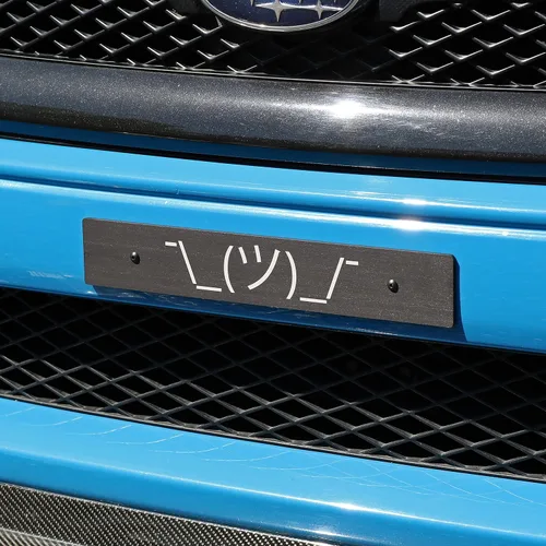 Miniatura 2 de Billetworkz Shrug Guy - Placa de matrícula compatible con Subaru WRX/STI/Crosstrek/BRZ 2022