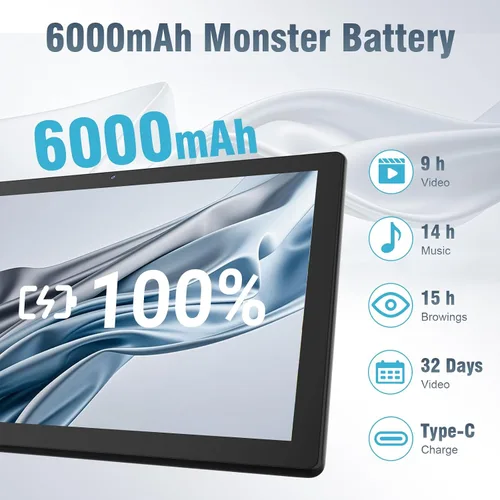 Miniatura 4 de DigiLand Tablet Android 15, Tablet Android de 10.1" con procesador Octa-core 6GB RAM+32GB ROM (Soporte Expand TF) Cámara frontal de 2MP/posterior