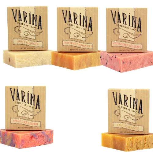 Miniatura 6 de Varina Jabón en barra de aloe natural 1 variedad – Limpieza suave para pieles sensibles, afrutado – Paquete de 5 – Experimenta una piel sana