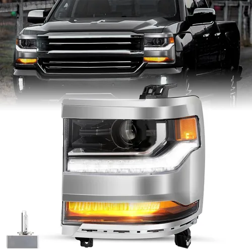 Miniatura 20 de SOCKIR Conjunto de faros delanteros HID/Xenon para Chevy Silverado 1500/2019 Chevy Silverado 1500/2019 Chevy Silverado 1500 LD 2016 2017 2018