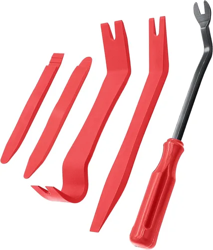 Miniatura 9 de Kit de 5 herramientas de extracción de adornos de automóvil, herramienta de palanca de extracción automática de clips para panel de tablero de Azul