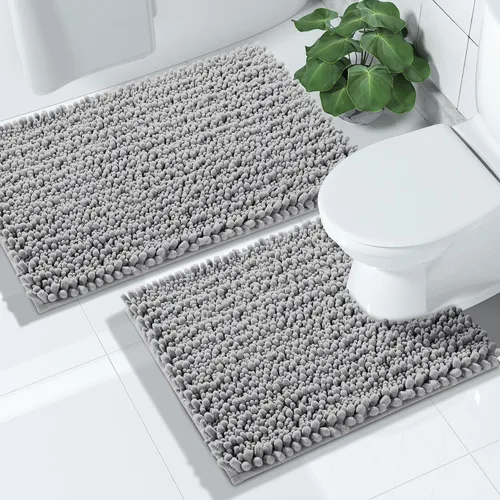 Miniatura 10 de Yimobra - Juego de alfombras de baño de 2 piezas - Alfombra de baño de felpa de lujo extra gruesa de secado rápido, antideslizante súper absorbente