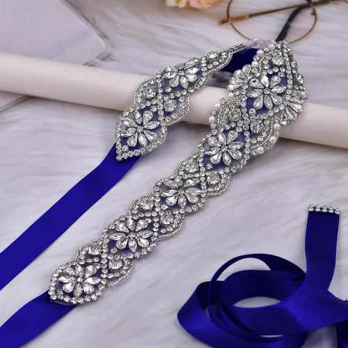 Miniatura 19 de azaleas Cinturón de boda fino de cristal para mujer, cinturón de novia para boda, dama de honor, accesorios de vestido de niña de las flores, 16