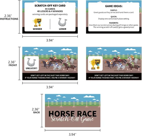 Miniatura 4 de 44 tarjetas para raspar el Kentucky Horse Derby – Juego de carreras de caballos suministros para fiestas