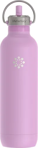 Miniatura 15 de Lifefactory Botella deportiva aislada al vacío de acero inoxidable con tapa de pajita, 24 onzas, carbono