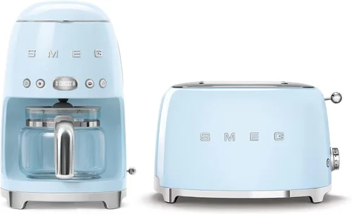 Miniatura 17 de Smeg Paquete de cafetera de goteo retro y tostador de 2 rebanadas (negro)