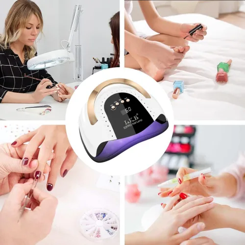 Miniatura 7 de Lámpara de uñas UV LED de 268 W, secador de uñas LKE para esmalte de gel, lámpara de uñas UV profesional con 4 temporizadores, luz de uñas con 57