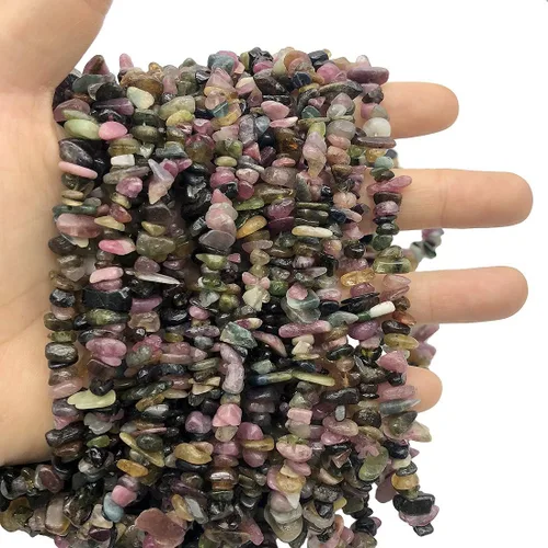 Miniatura 24 de Cuentas de piedra pulida de obsidiana negra de 0.197-0.315 in para la fabricación de joyas, cuentas sueltas de cristal curativo de forma irregular