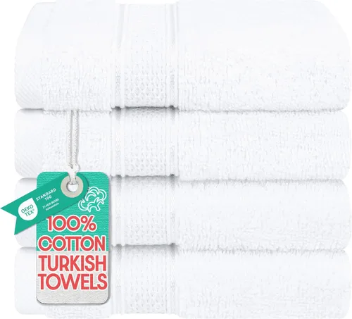 Miniatura 14 de American Soft Linen - Juego de toallas de mano Salem, 4 unidades de lujo de 600 GSM, 100 % algodón para baño, toallas de 13 x 13 pulgadas de mano