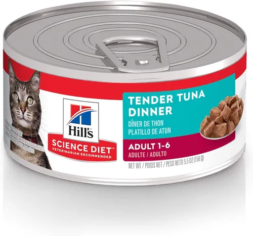 Miniatura 17 de Hill's Science Diet Adulto 1-6, Nutrición Premium para Adultos 1-6, Alimento Húmedo para Gatos, Pollo Picado, Lata de 5 oz, Caja de 24