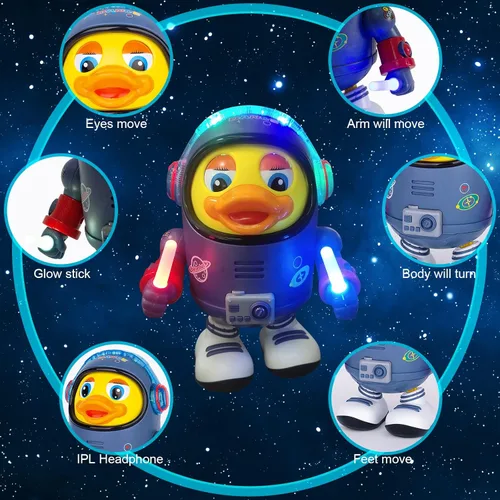 Miniatura 6 de Berry President Pato espacial eléctrico, juguetes eléctricos con luces y sonidos, juguetes de baile para niños pequeños