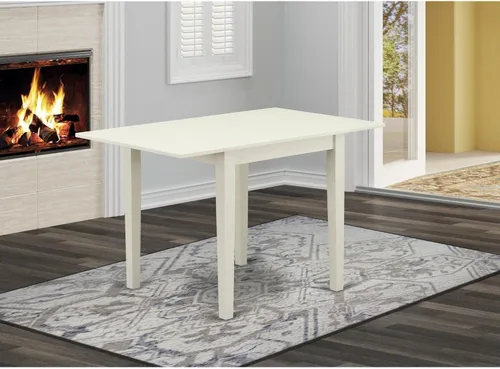 Miniatura 2 de East West Furniture NDT-LWH-T Norden Mid-Century - Mesa de comedor rectangular con gotas y patas elegantes, 30 x 48 pulgadas, lino blanco