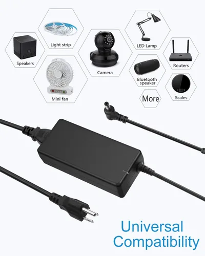 Miniatura 6 de ALITOVE Fuente de alimentación de 12 voltios 8A 96W Adaptador de CA 100-240V 50-60Hz a DC 12V Adaptador de fuente de alimentación 8Amp 6A 5A