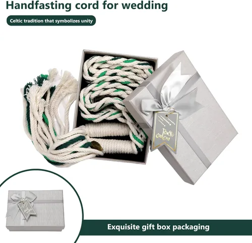 Miniatura 2 de Gmwjinq Cordón de paja de lazo de boda verde para boda en algodón natural Lazos para Boda Cordón de boda Patrón celta tradicional