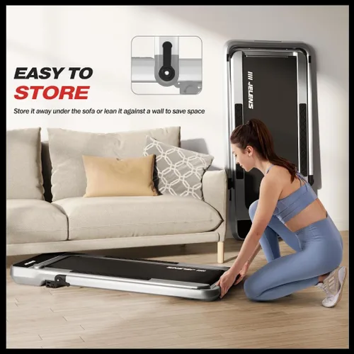 Miniatura 6 de Cinta de correr para el hogar, tapete de caminadora con inclinación, tapete plegable portátil 2 en 1 con barra de agarre, capacidad de peso de 150