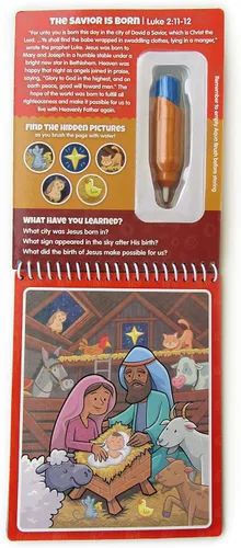 Miniatura 2 de Water Reveal Libro de Escrituras para colorear para niños a partir de 3 años en adelante, Historias bíblicas del Nuevo Testamento: Preescolar