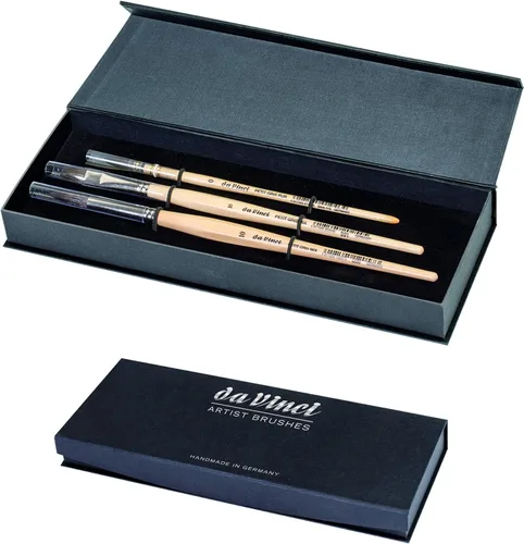 Miniatura 12 de da Vinci Brushes 4250DV - Juego de pinceles para acuarela, tamaño 2, tamaño inclinado 10, ovalado tamaño 12, negro 3
