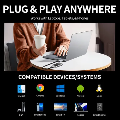 Miniatura 5 de PHIXERO P20 SSD portátil externo de 512 GB, hasta 2050 Mb/s, unidades externas de estado sólido con cable USB C 2 en 1 con indicador LED, disco duro