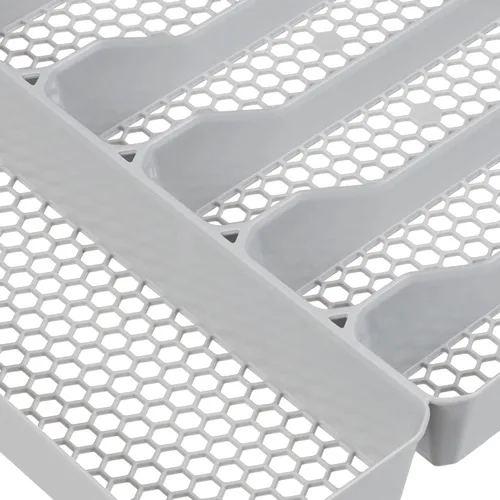 Miniatura 9 de Spectrum Diversified Hexa - Bandeja organizadora de cajones de cocina moderna, utensilios y cubiertos, organizador de 6 divisores, 13 x 16, gris