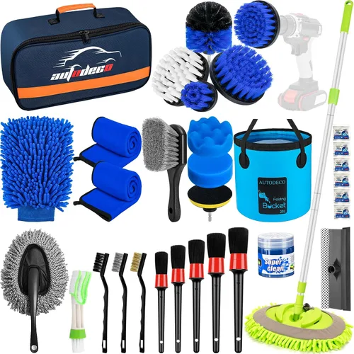 Miniatura 8 de Juego de 30 cepillos para detalles de coche, kit de detalles de coche, juego de cepillos de taladro para detalles de coche, cepillos de detalles