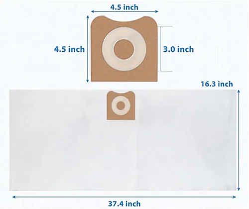 Miniatura 3 de Paquete de 2 filtros VF5000 para aspiradoras húmedas y secas Ridgid de 5-20 galones, paquete de 2 bolsas VF3502 compatibles con aspiradoras húmedas