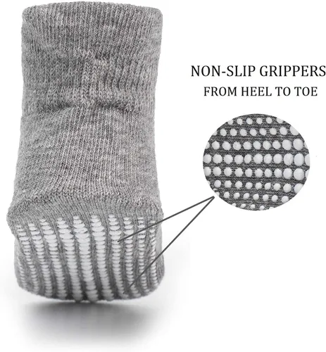 Miniatura 2 de ZAPLES Calcetines tobilleros antideslizantes para bebés con agarre antideslizante para niños y niñas, corte bajo para bebés y niños pequeños