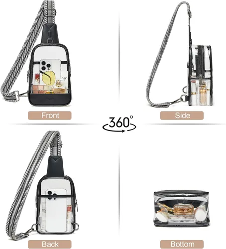 Miniatura 7 de Shrrie Clear Bag for Stadium Events Transparent Crossbody Bag Clear Purse for Women&Men-Stadium Approved, Concerts&Sports