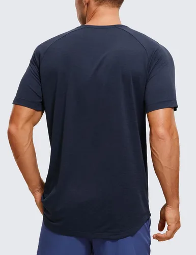 Miniatura 2 de CRZ YOGA Crewneck Workout Shirts for Men - Quick Dry Running Athletic T-Shirts Lightweight Basic Tops