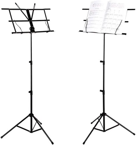 Miniatura 3 de SKY Soporte de música plegable ligero y ajustable con bolsa de transporte, color negro