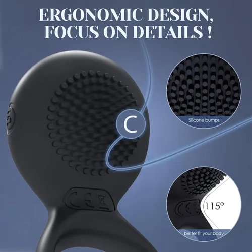 Miniatura 5 de Juguetes sexuales de SVAKOM Tyler. Potente anillo de silicona vibrador para pene impermeable y recargable. Masajeador para estimular el clítoris.