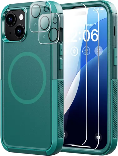 Miniatura 33 de Diverbox Funda para iPhone 13 [compatible con MagSafe] [con protector de pantalla] [a prueba de golpes] [a prueba de caídas] Funda de protección