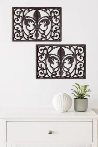 Lulu Decor, Juego de 2 salvamanteles rectangulares de hierro fundido de 10 x 6 pulgadas, para platos calientes u ollas, salvamanteles duraderos para