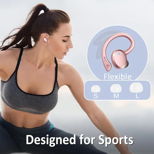 Miniatura 5 de Auriculares Inalámbricos Deportivos, Auriculares Bluetooth 5.4 2025 con Graves Hi-Fi Estéreo Over Ear, 56Hrs Auriculares con Cancelación de Ruido
