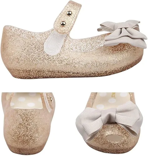 Miniatura 3 de iFANS - Zapatos planos de princesa Mary Jane con moño de tela para niñas y bebés
