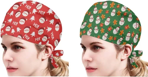 Miniatura 63 de Babrukda Paquete de 2 gorras con banda para el sudor ajustable con lazo en la espalda, gorro divertido