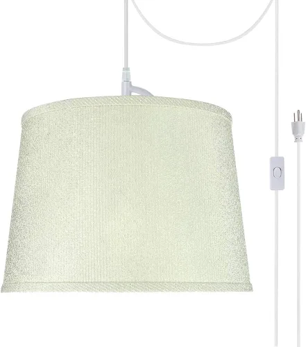 Miniatura 21 de Aspen Creative, 72306-11 - Kit de conversión de luz colgante de techo con pantalla de tela imperio de tapa dura, 14 pulgadas de ancho